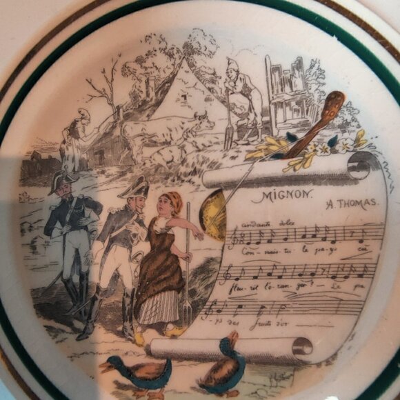 French Opera Plates, ' 2'  Signed dessert plates, Vintage. Limoges - Picture 2 of 4